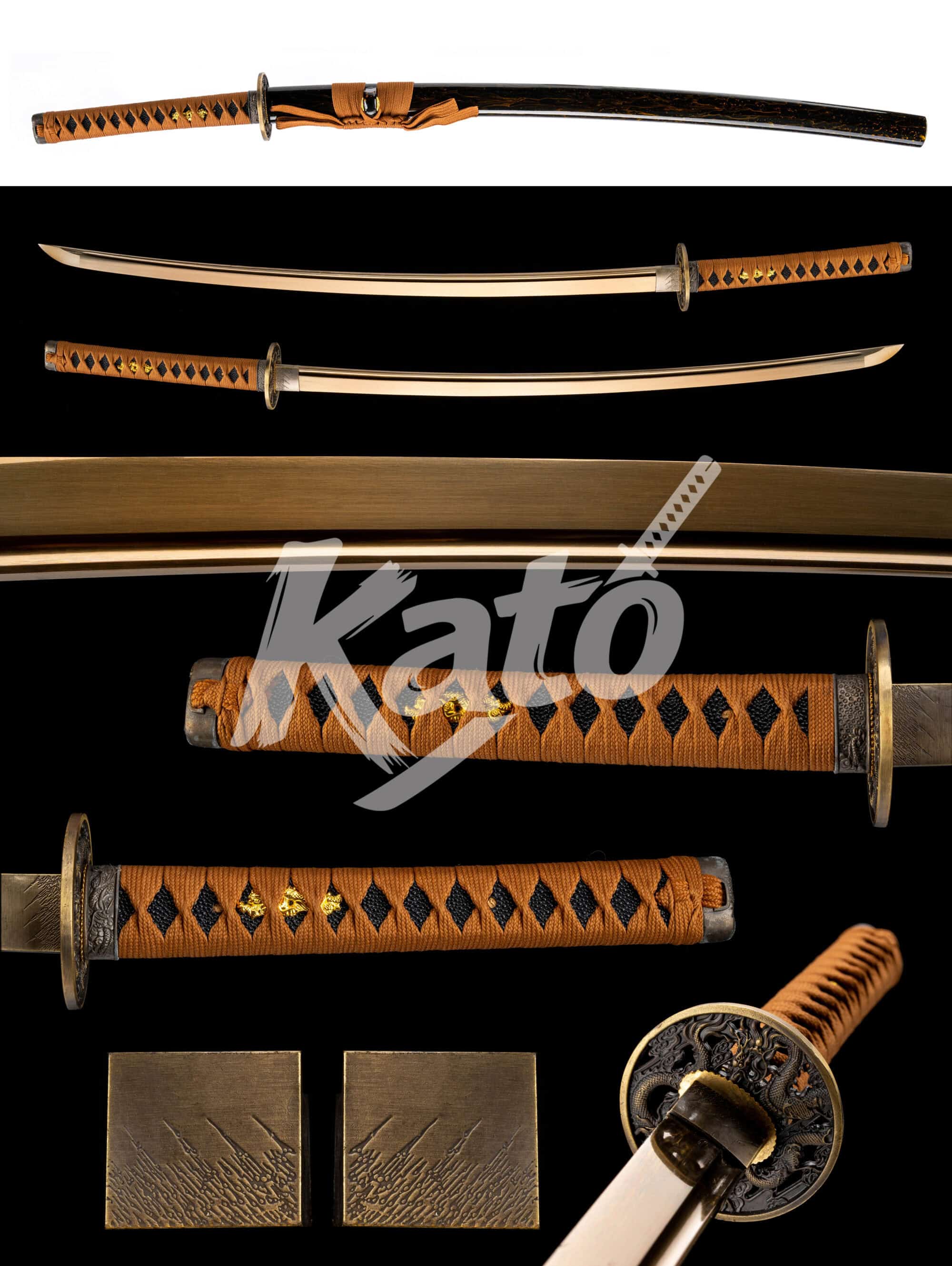 15 5160 Steel Katana – Heat Colored Blade, High Flex Samurai Sword, Razor Sharp