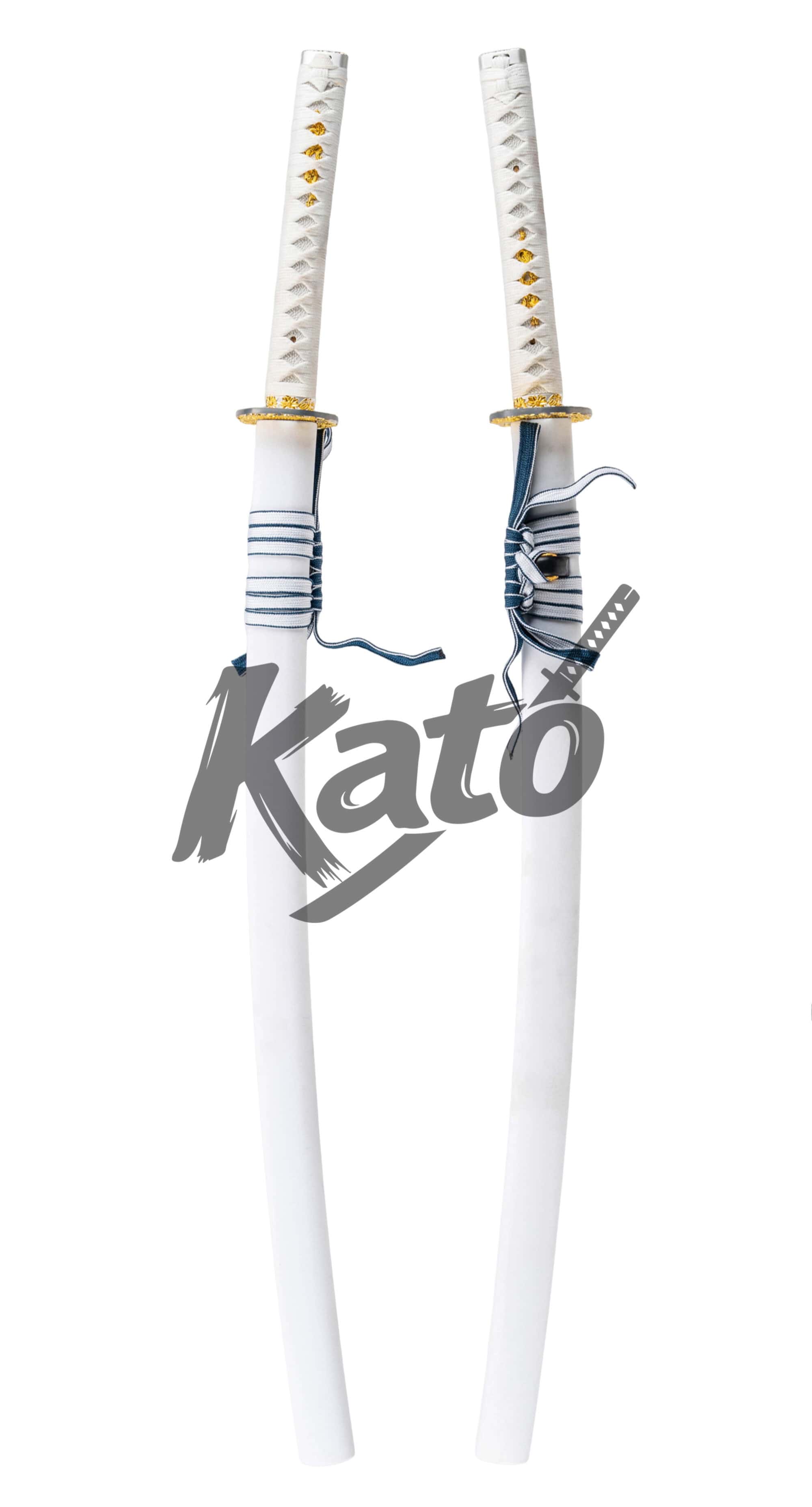 16 Ivory White Katana – 5160 Steel Samurai Sword with Mirror Polish and Gold Accents