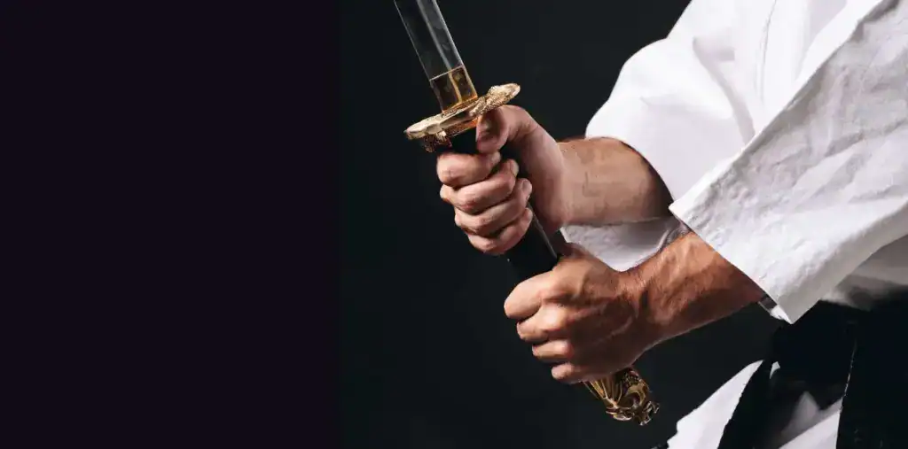 Correct katana hand placement closeup