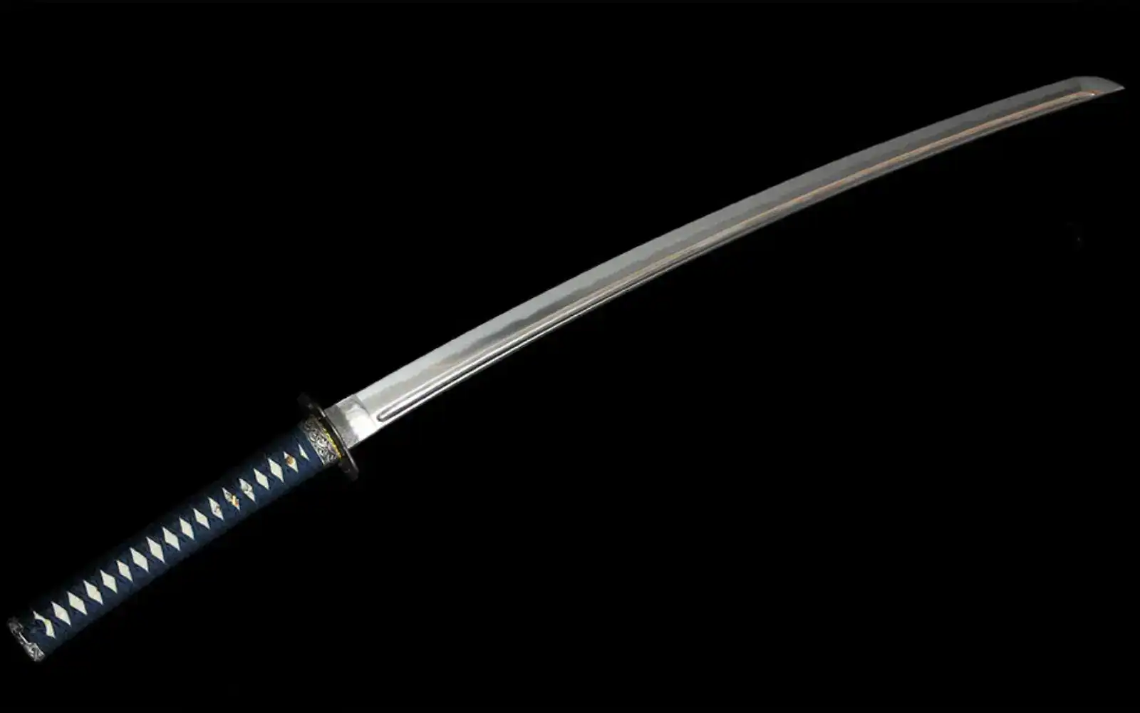 curved katana isolated on black