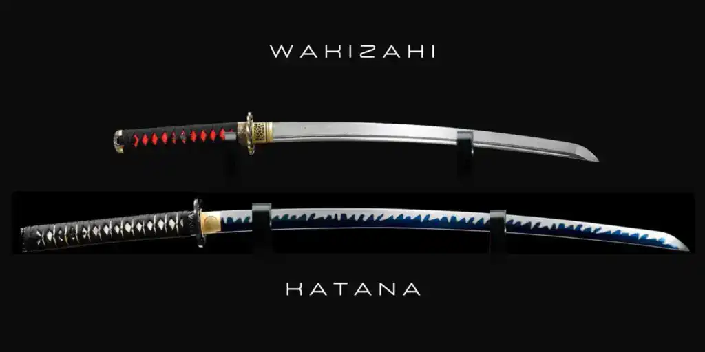 katana and wakizashi side comparison