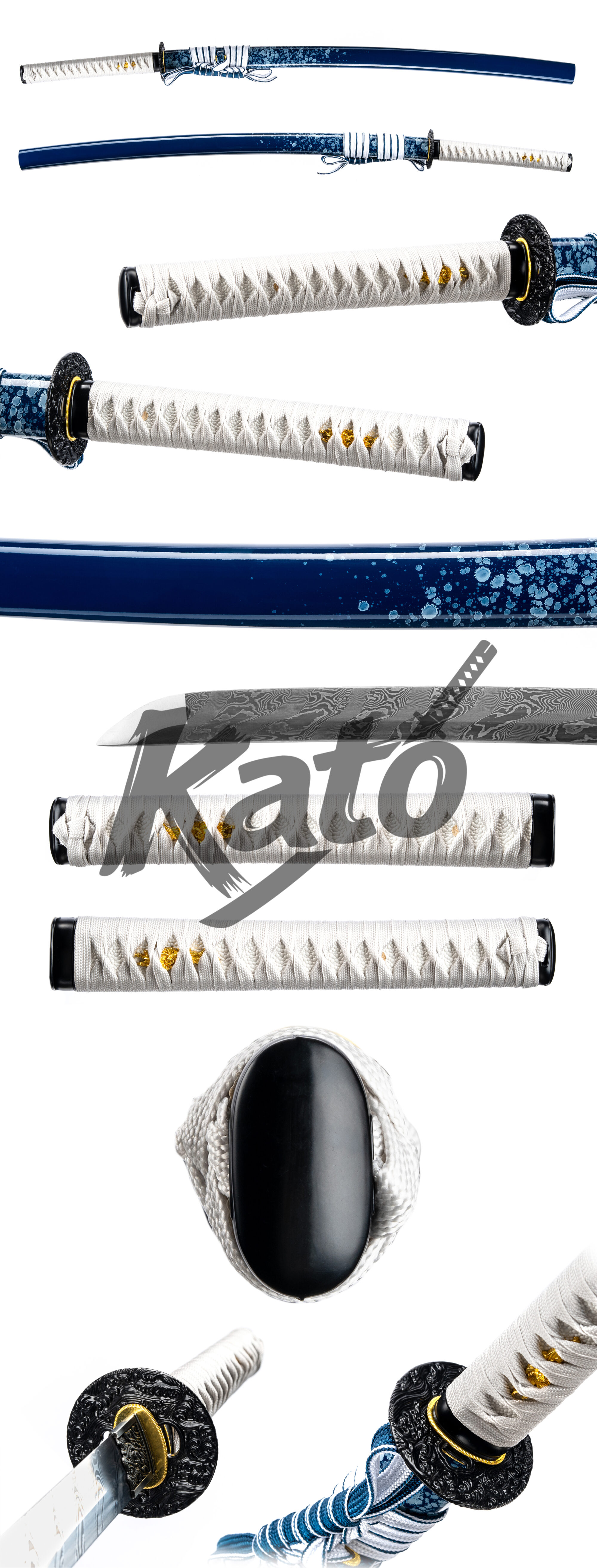 17 Pattern Welded Steel Katana – Hand Forged Damascus Style Samurai Sword