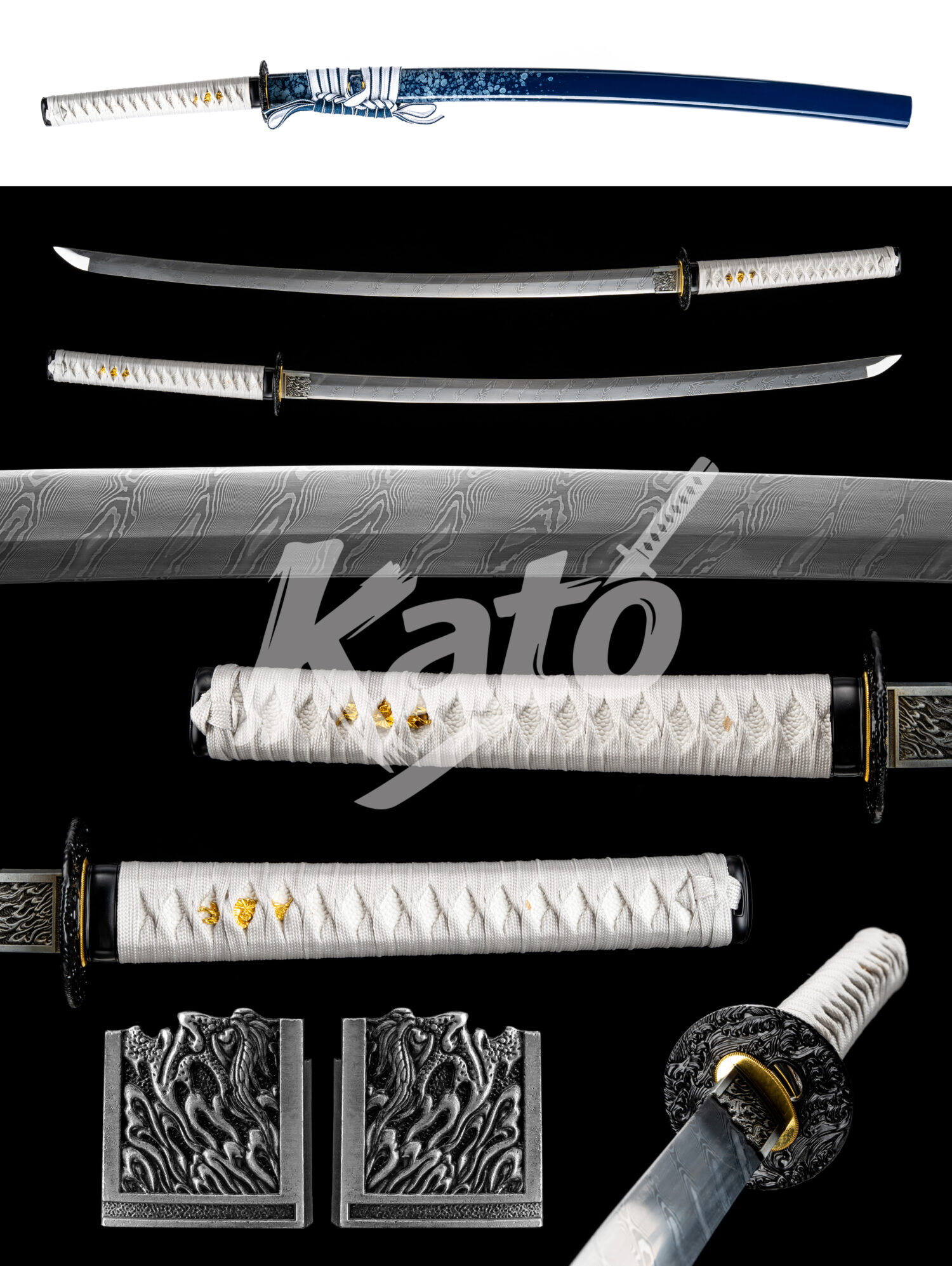 18 Pattern Welded Steel Katana – Hand Forged Damascus Style Samurai Sword