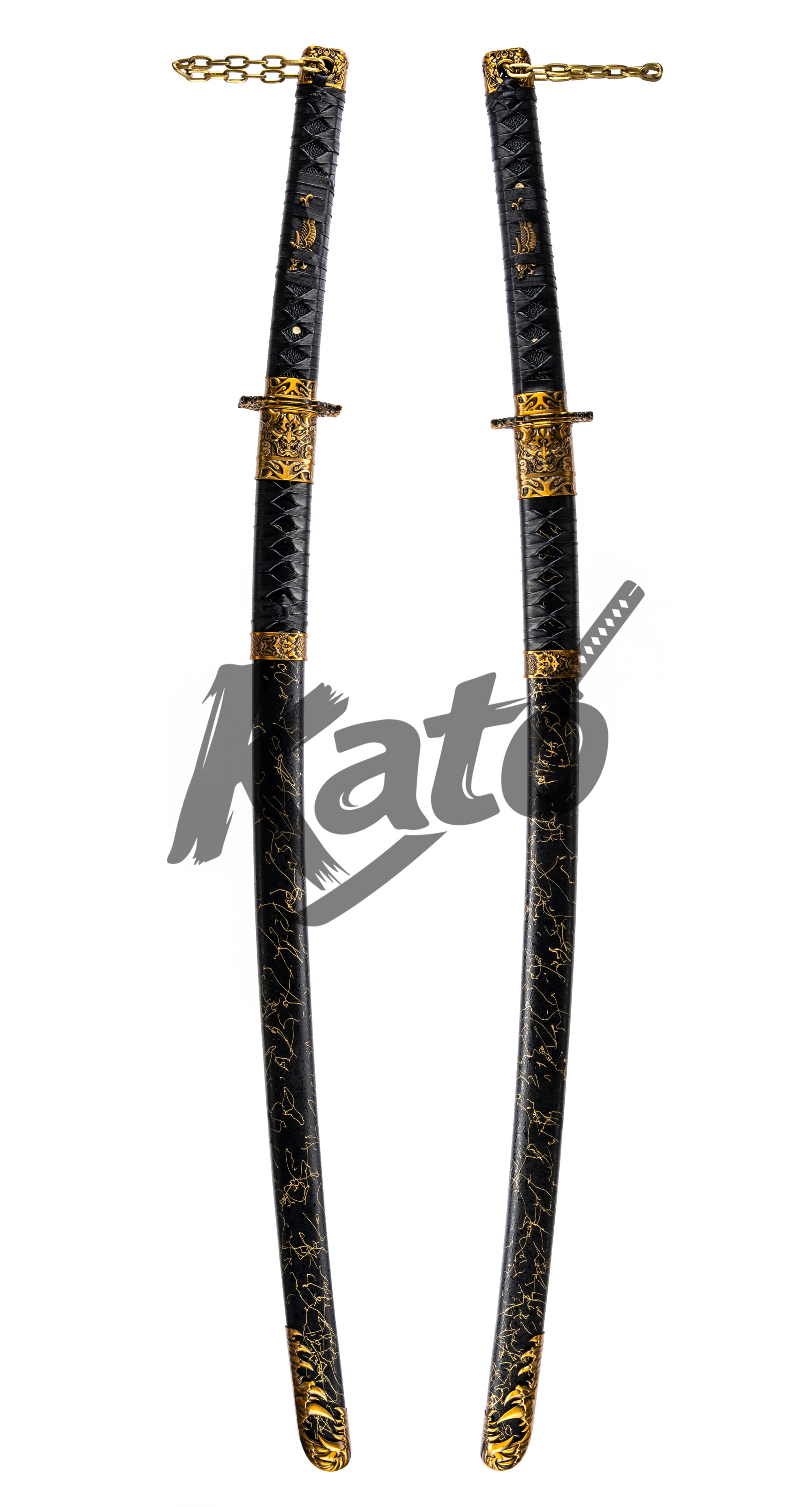19 Black Blade Katana – Spring Steel Samurai Sword with Flame Edge Design
