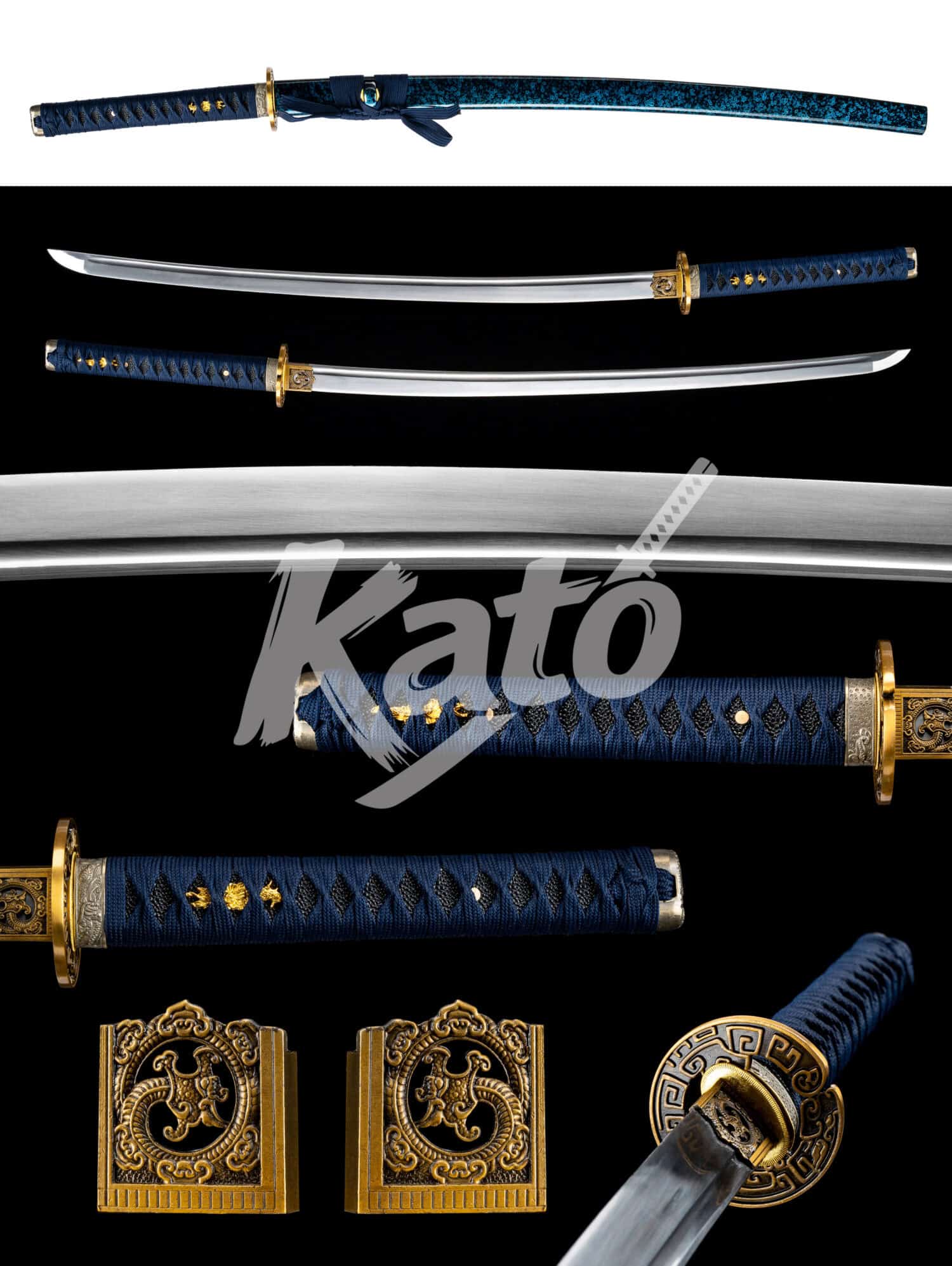24 Blue Katana 5160 Spring Steel – Hand Forged Samurai Sword