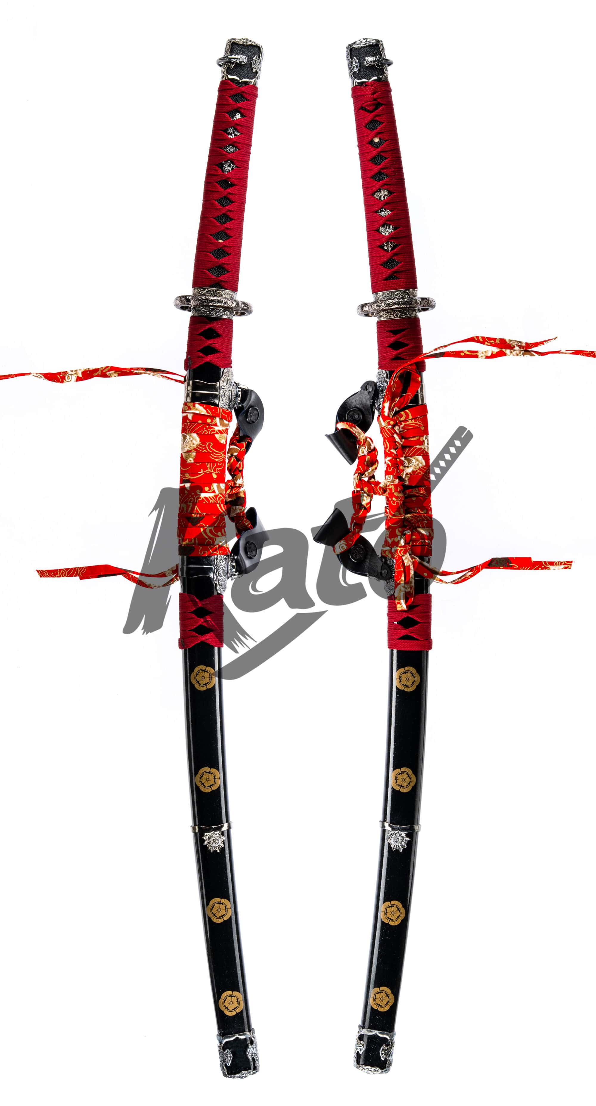 28 Red T10 Katana – Clay Tempered Samurai Sword with Real Hamon