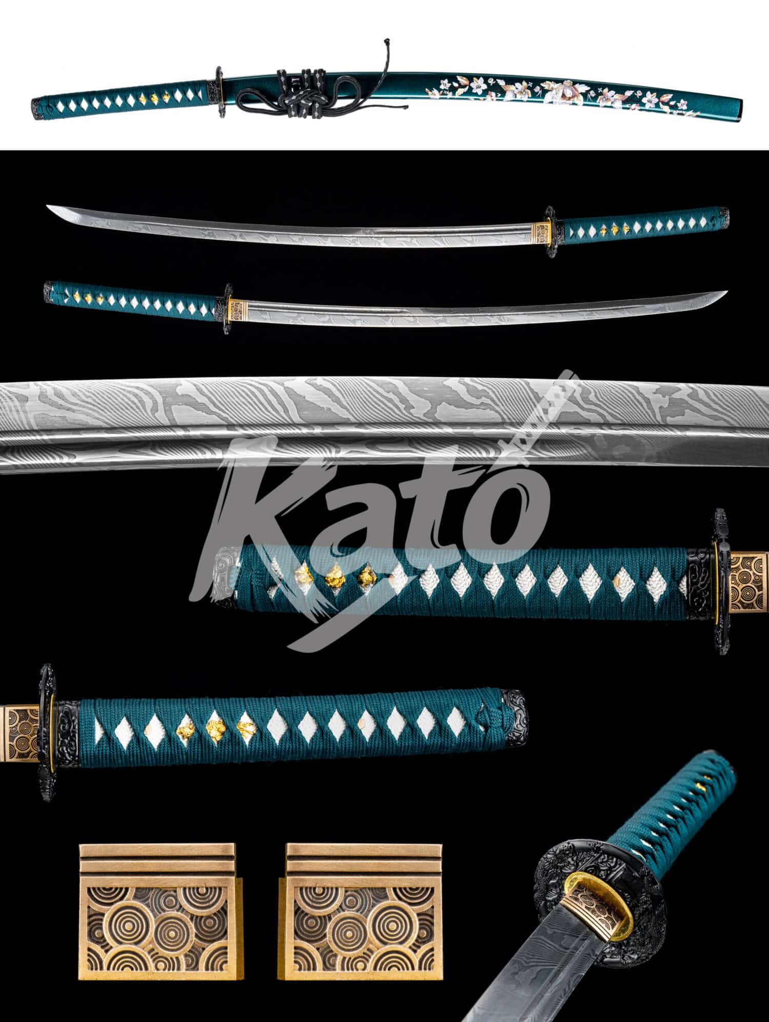 39 Damascus Katana Sword – Sakura Japanese Samurai Sword Hand Forged