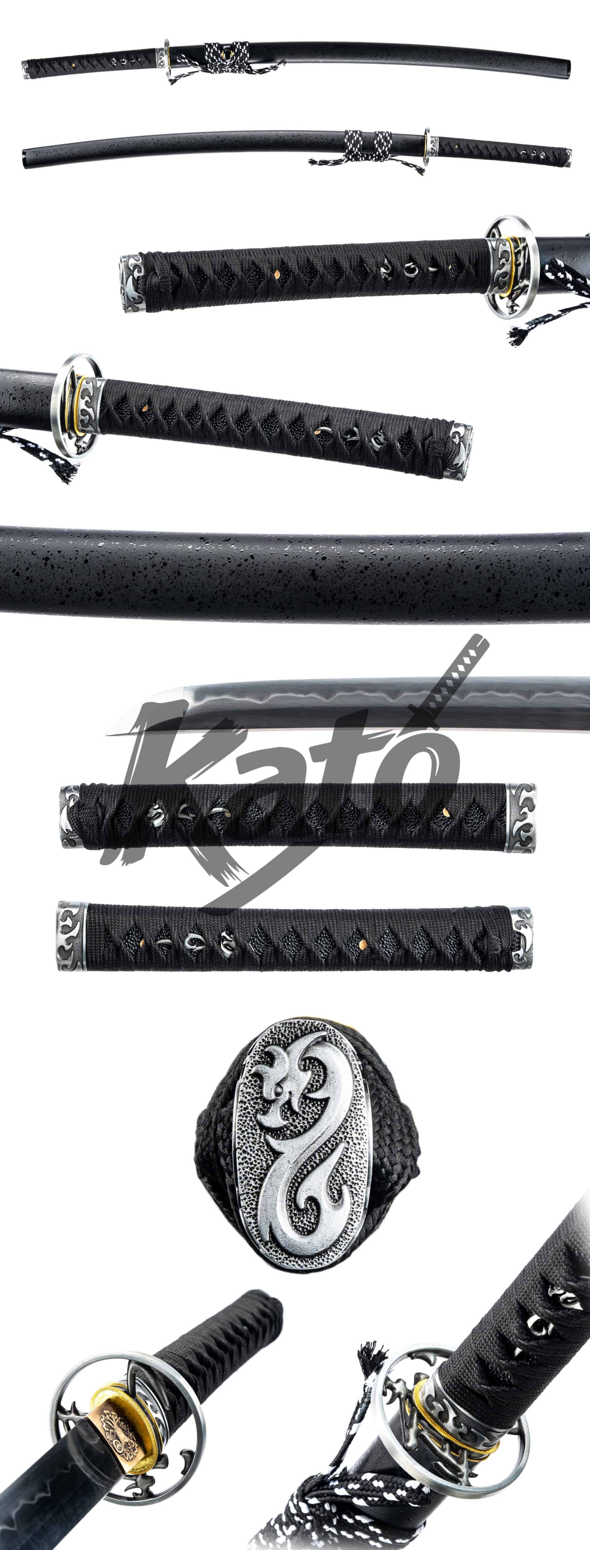 41 T10 Katana Sword Clay Tempered – Real Hamon Japanese Samurai Sword
