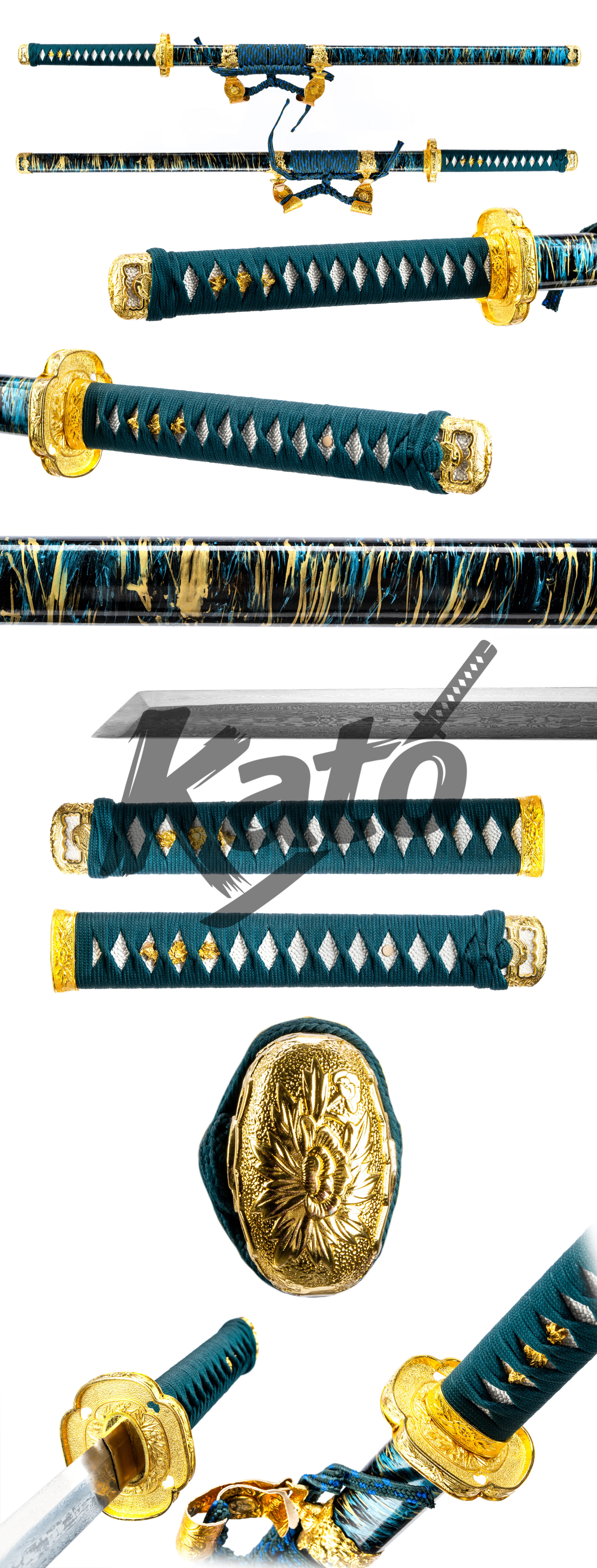 8 Ninja Sword Ninjato – Hand Forged Straight Blade Samurai Sword Pattern Steel