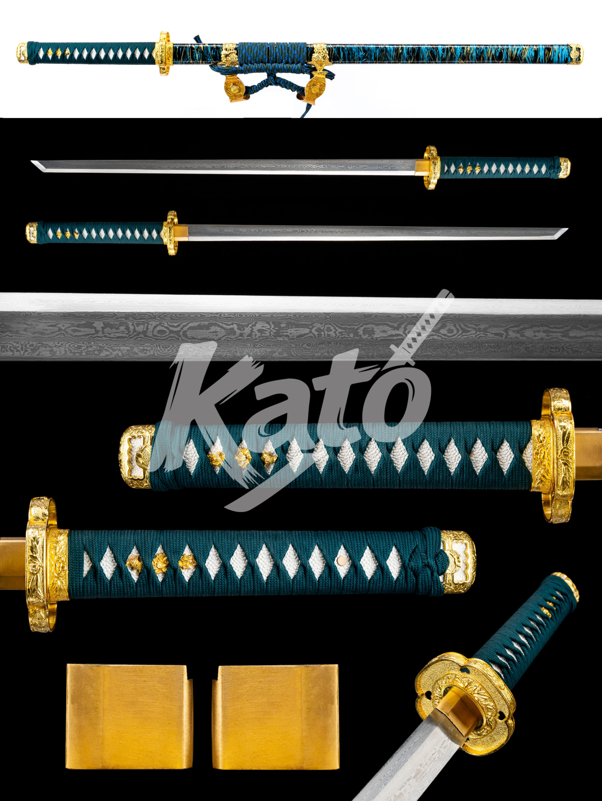 9 Ninja Sword Ninjato – Hand Forged Straight Blade Samurai Sword Pattern Steel