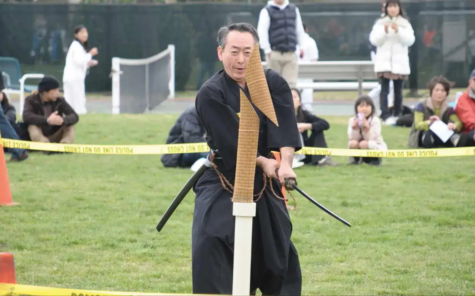 Tameshigiri sword cutting practice demo