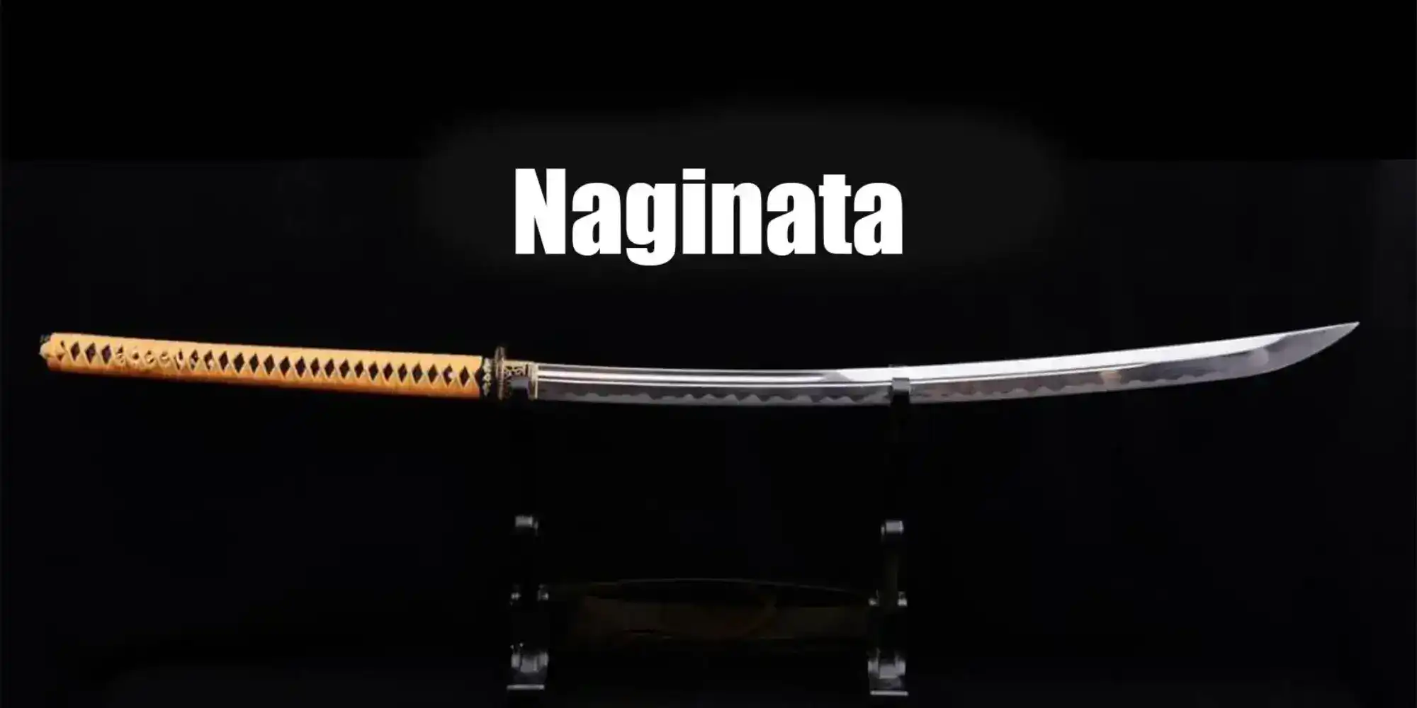 traditional naginata with curved blade