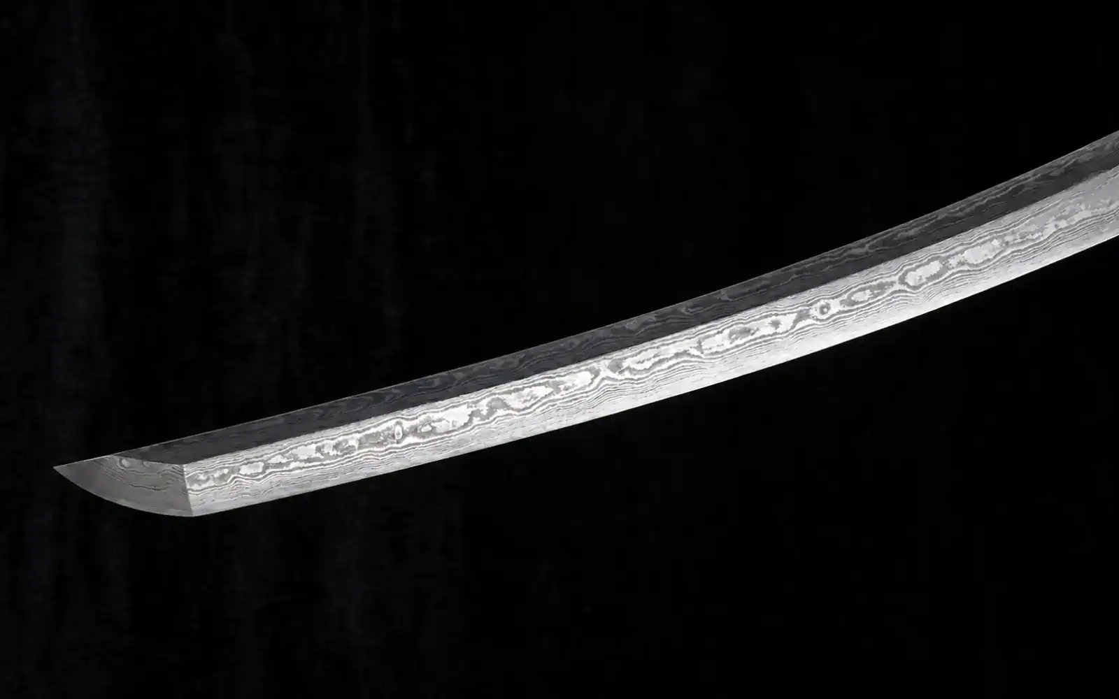 folded steel katana blade grain