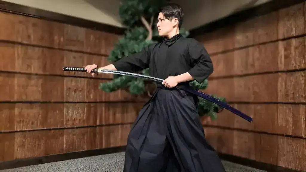 samurai sword practice with katana