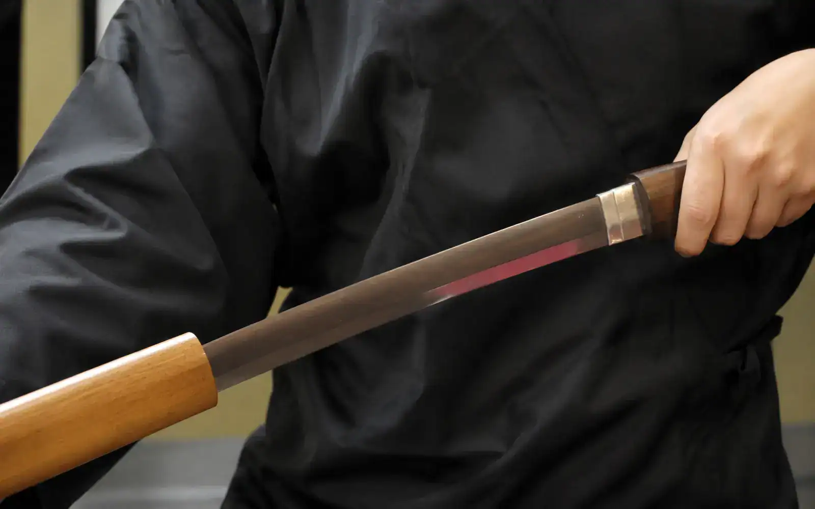 Katana blade entering saya safely