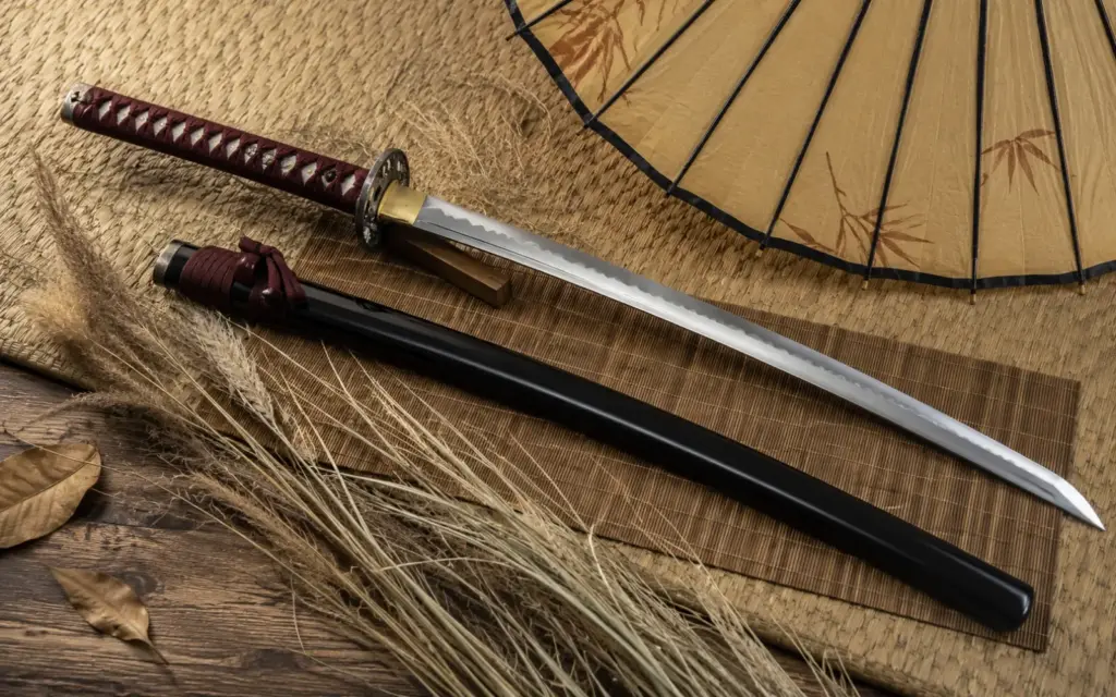 Katana prepared for display
