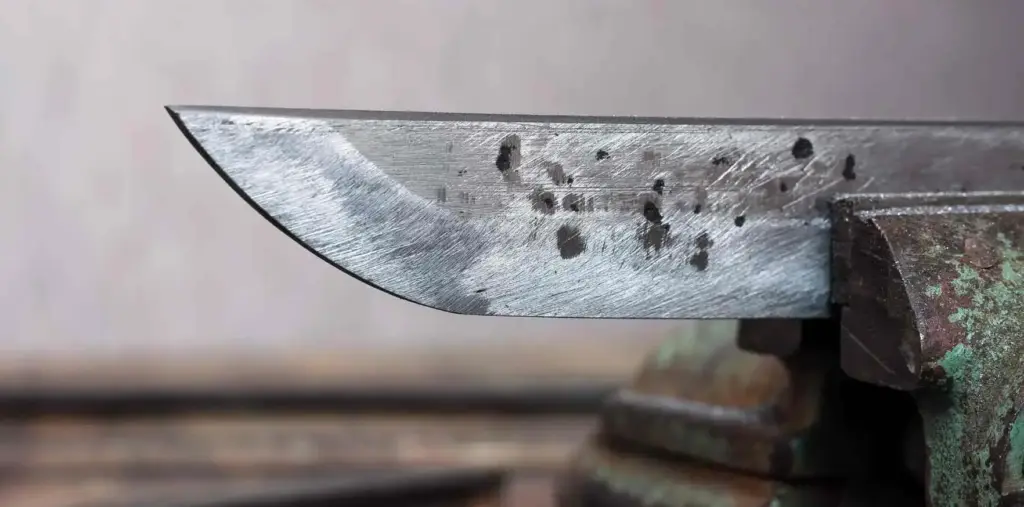 Rust spots on katana blade