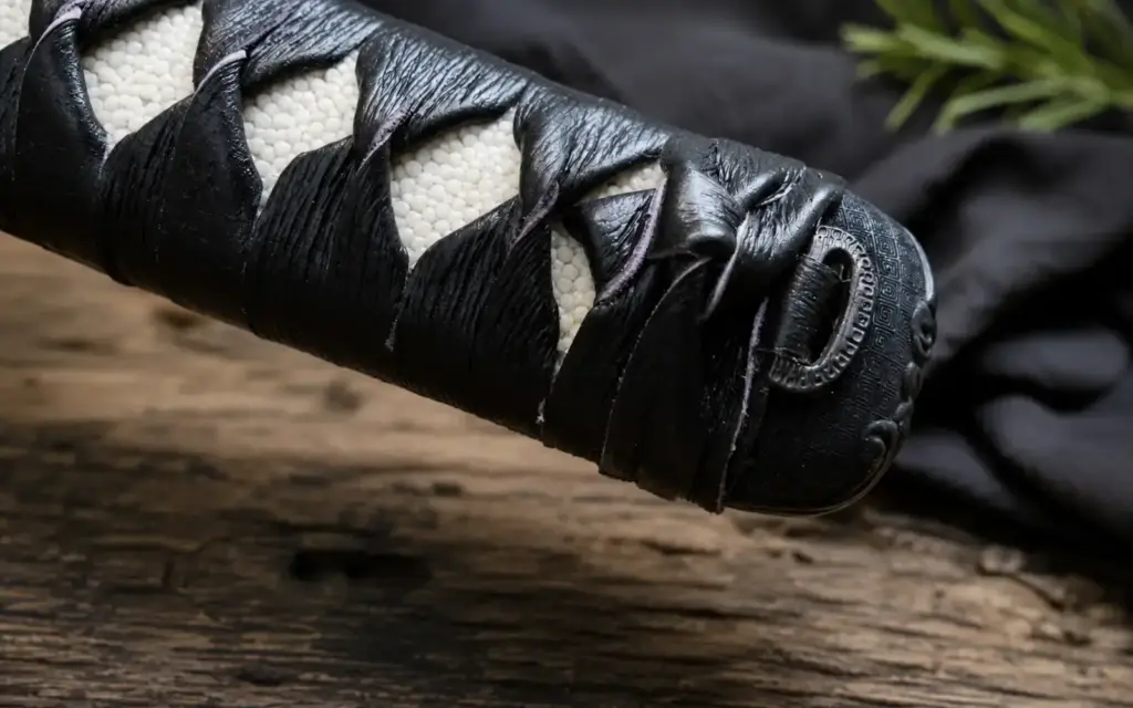 finished katana kashira knot detail