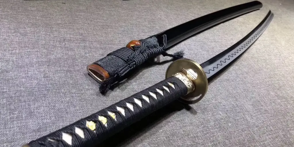 katana handle and saya closeup