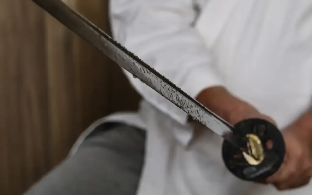 wiping katana blade safely