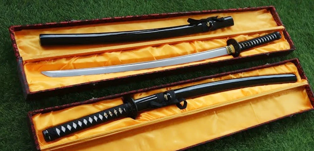Katana packed for customs inspection