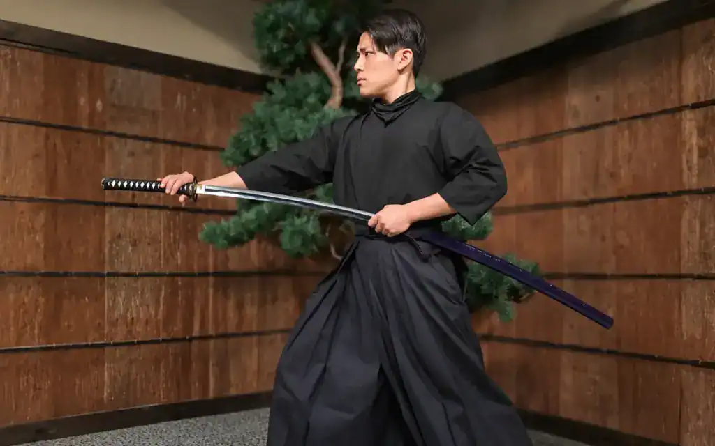 Iaido practitioner holding a training sword