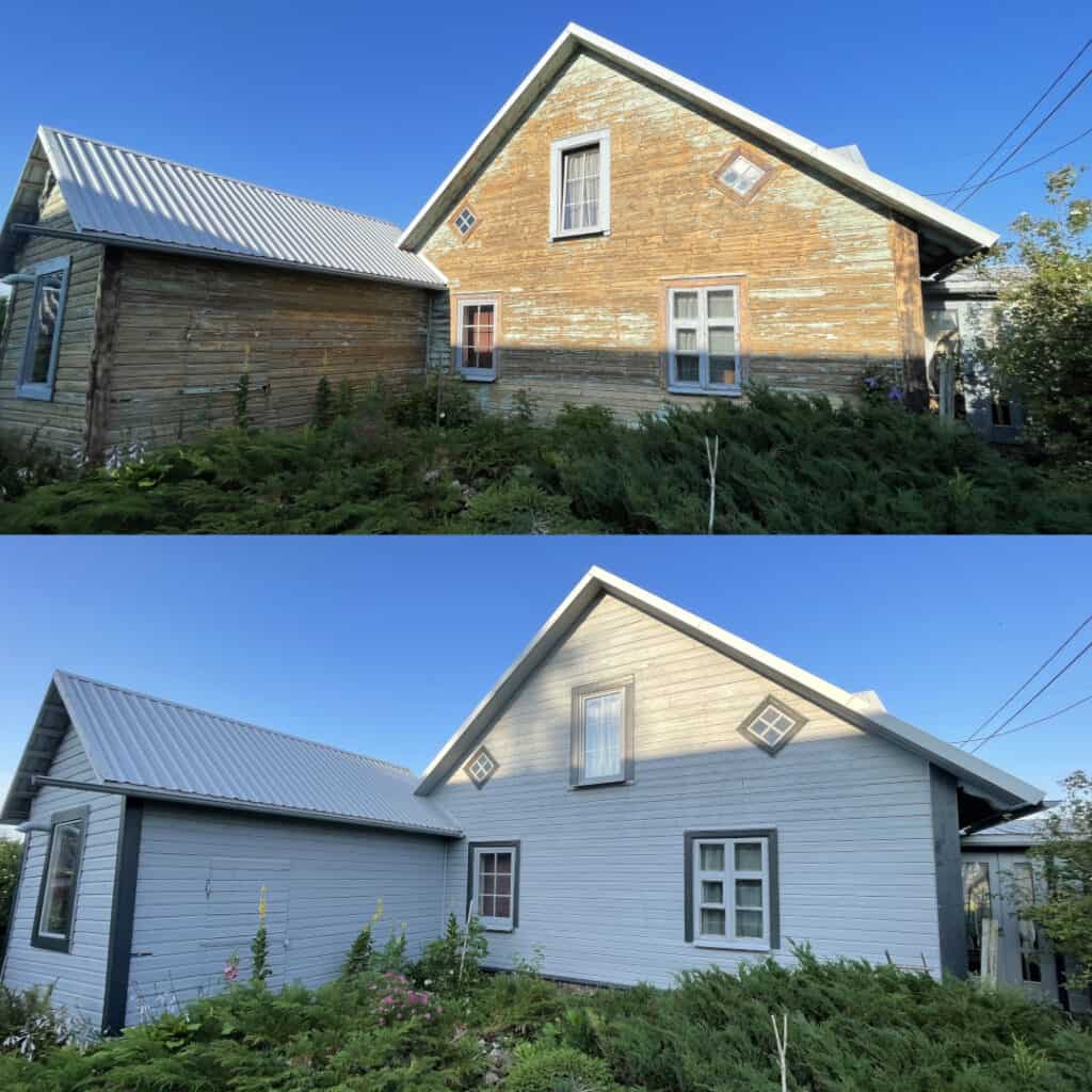 Halli puitfassaadi värvimine - Enne ja pärast korralikku värvimist