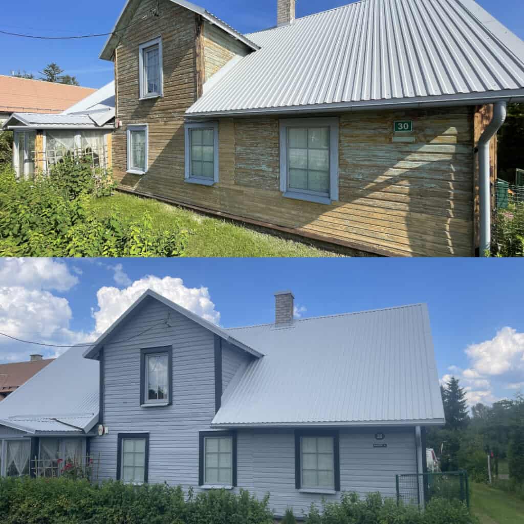 Halli puitfassaadi värvimine - Enne ja pärast korralikku värvimistööd