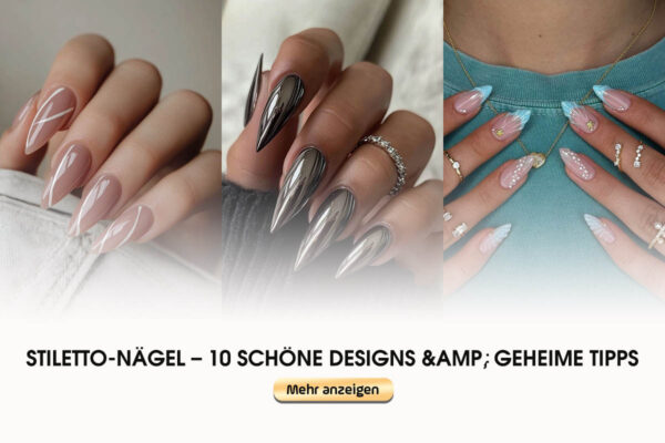 Elegante stilvolle Nageldesigns mit Stiletto-Form, perfekt für Trendsetter.