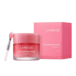 Laneige Lip Sleeping Mask Berry in pinkem Tiegel mit Applikator.