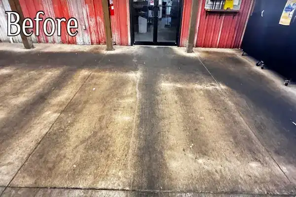 Restaurant concrete before cleaning — Slaps BBQ, Kansas City