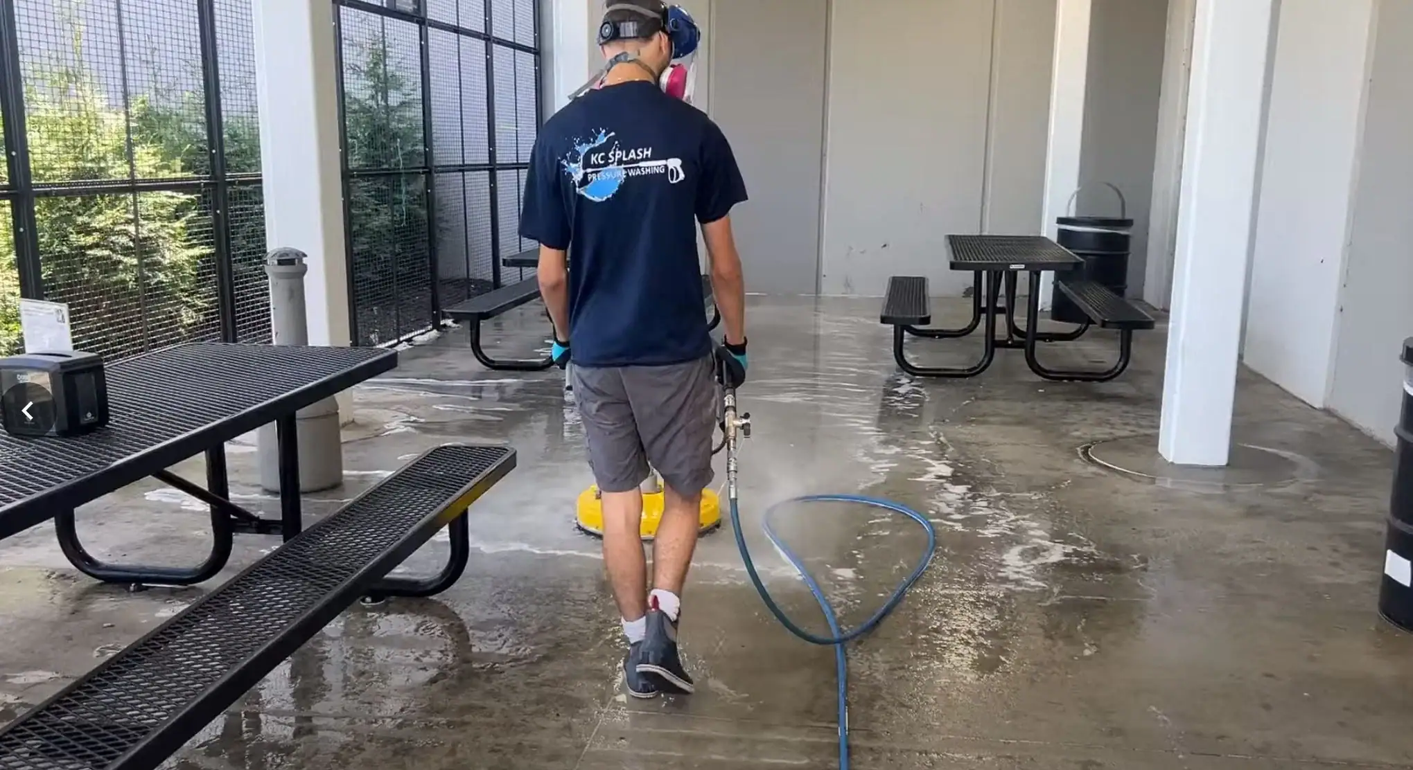 Amazon employee lunch area concrete cleaning, Kansas City