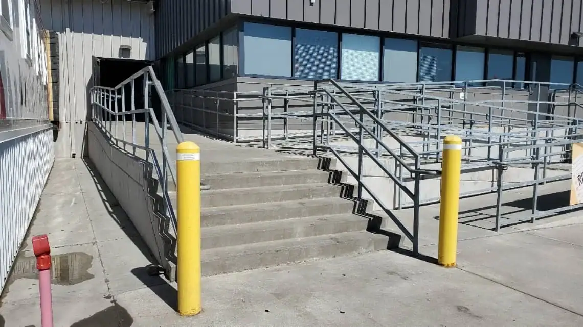 Sidewalk concrete after cleaning — FedEx entry, Kansas City