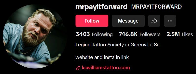 KC Williams TikTok Profile Box