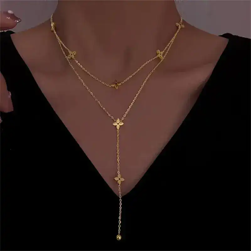 Wholesale-Jewelry-Cartoon-Style-Solid-Color-Titanium-Steel-Plating-Pendant-Necklace