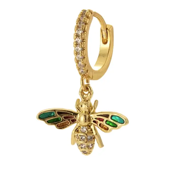 18K Gold Plated Sterling Silver Bee Drop Earring