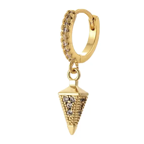 18K Gold Plated Sterling Silver Dainty Spike Drop Earring