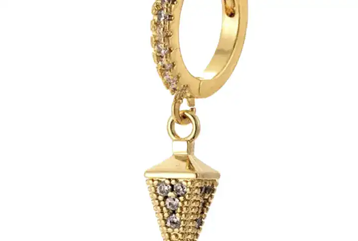 18K Gold Plated Sterling Silver Dainty Spike Drop Earring