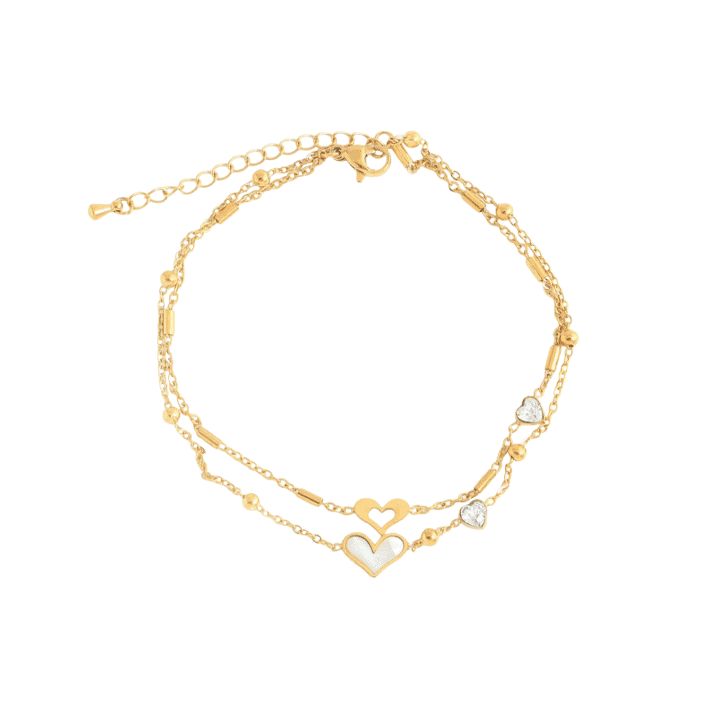 Heart Mother Of Pearl Anklet