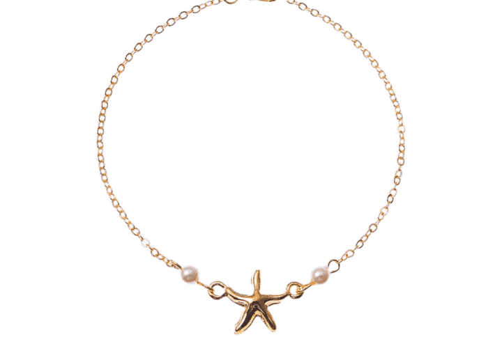 Star Fish &Amp; Pearl Anklet By Keira K