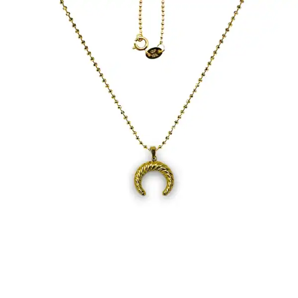 Golden Descending Moon Charm Necklace Keira K