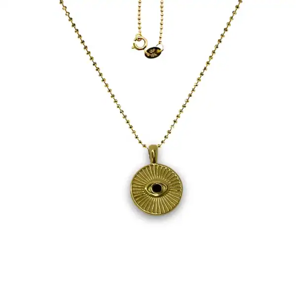 Golden Obsidian Eye Charm Necklace Keira K