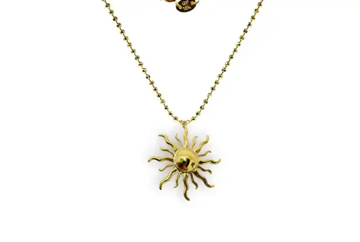 Golden Sun Radiance Charm Necklace Keira K