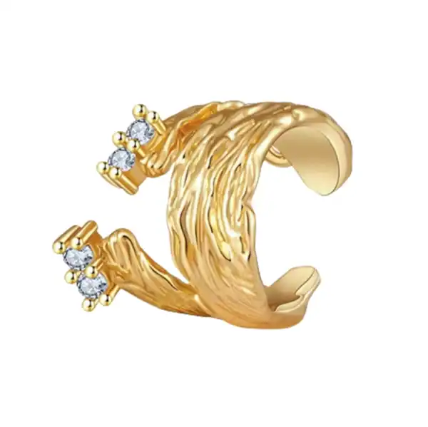 Gold Ear Cuff With Natural Zircons Keira K