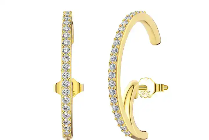 Half Circle Gold Earring