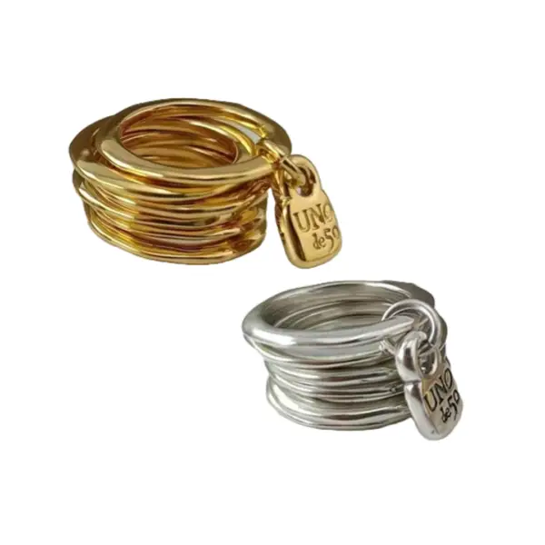 Lock Ring Silve Gold