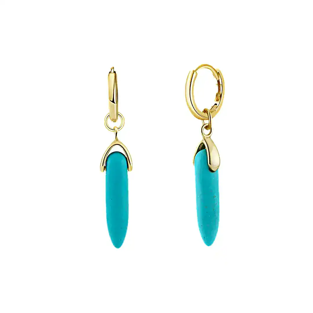 Turquoise-Gold-Huggies-Drop-Earrings-Keira-k