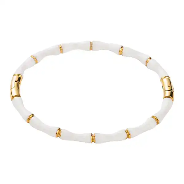 White Bone Enamel Bracelet