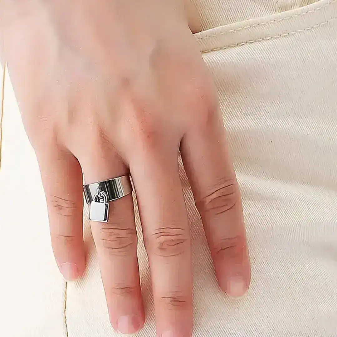 Rings With Padlock Charm-2-Keira K Jewellery