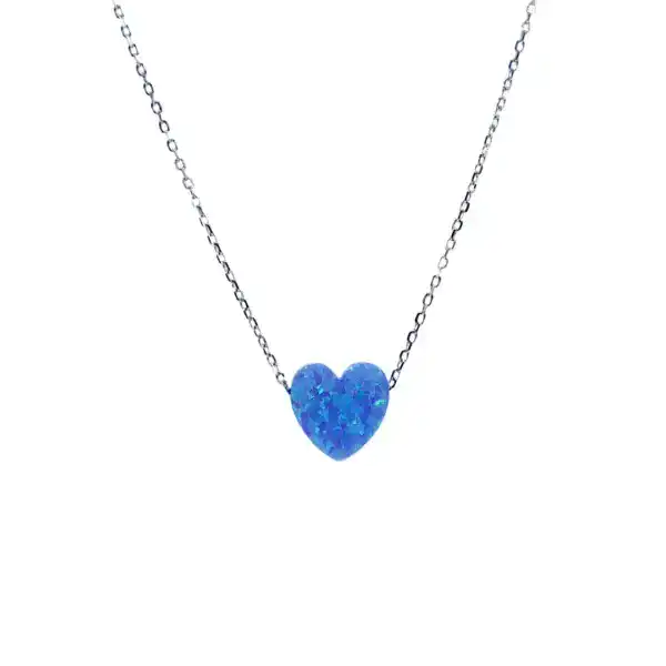 Candy Heart Necklace Blue Colour